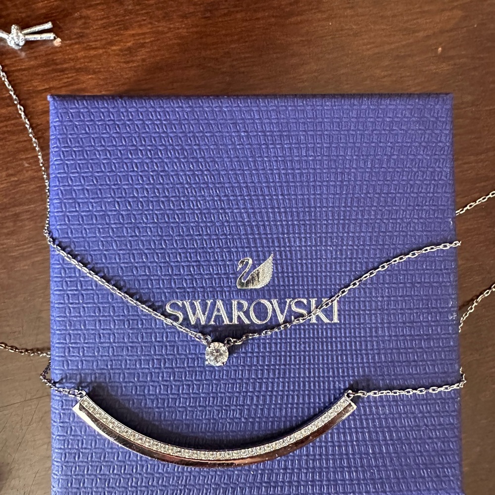 Swarovski double chain crystal necklace